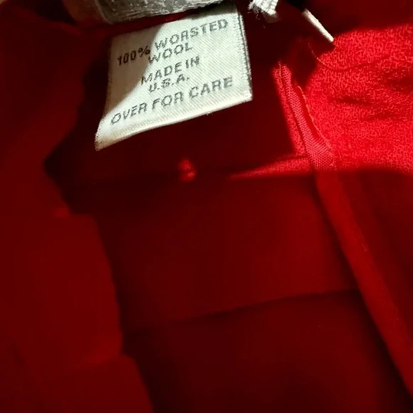 Vintage Red Pleated Wool Mini / Midi Skirt by Jacqueline Ferrar Size 10 - Picture 3 of 4